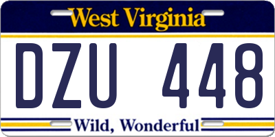 WV license plate DZU448