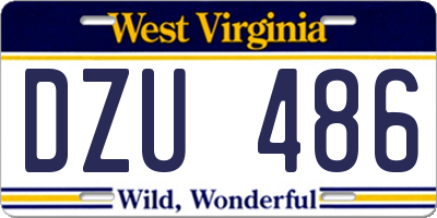 WV license plate DZU486