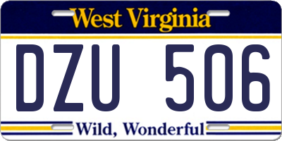 WV license plate DZU506