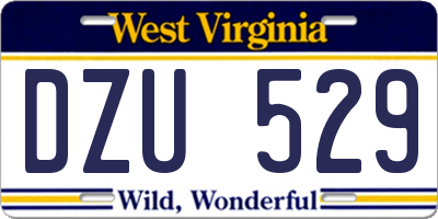 WV license plate DZU529
