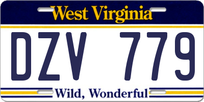 WV license plate DZV779