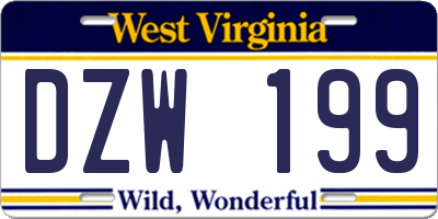 WV license plate DZW199