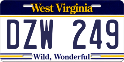 WV license plate DZW249
