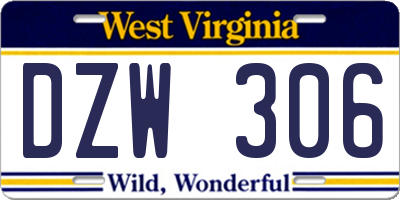 WV license plate DZW306