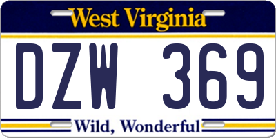 WV license plate DZW369