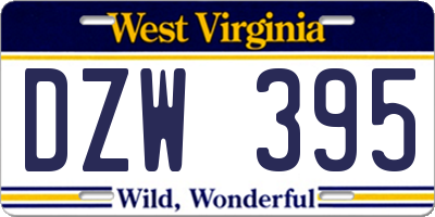 WV license plate DZW395