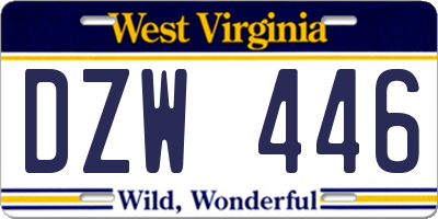 WV license plate DZW446