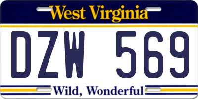 WV license plate DZW569