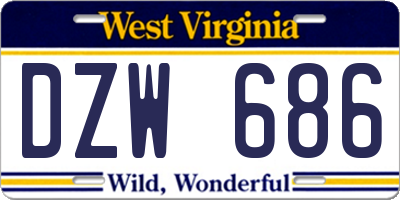 WV license plate DZW686