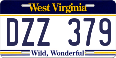 WV license plate DZZ379