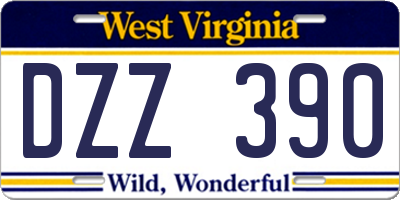 WV license plate DZZ390