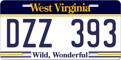 WV license plate DZZ393