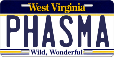 WV license plate PHASMA