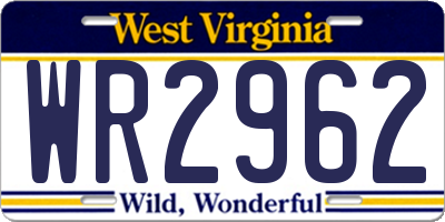 WV license plate WR2962