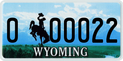 WY license plate 000022
