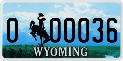 WY license plate 000036