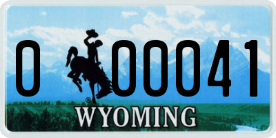 WY license plate 000041