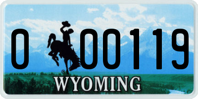 WY license plate 000119