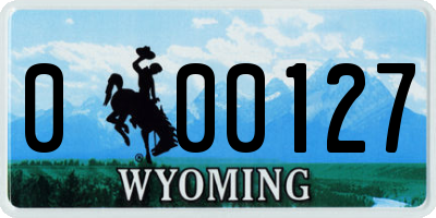 WY license plate 000127