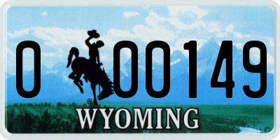 WY license plate 000149