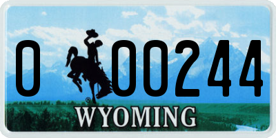WY license plate 000244