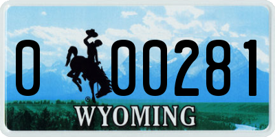 WY license plate 000281