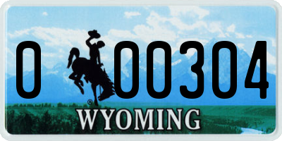 WY license plate 000304