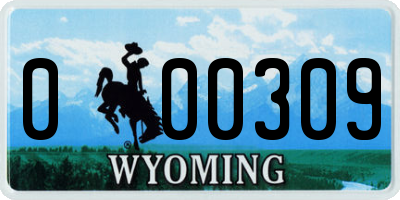 WY license plate 000309