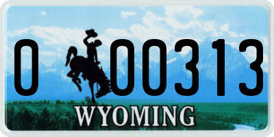 WY license plate 000313