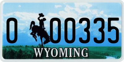 WY license plate 000335