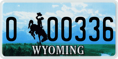 WY license plate 000336