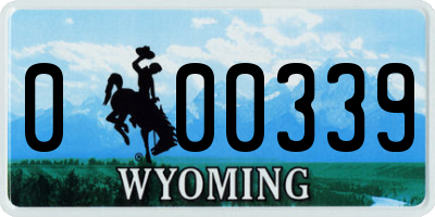 WY license plate 000339