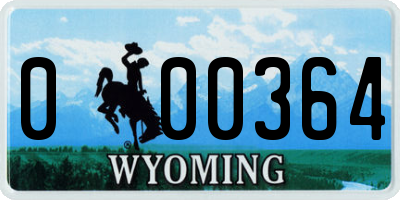 WY license plate 000364