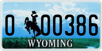 WY license plate 000386