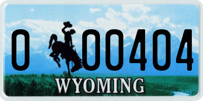 WY license plate 000404