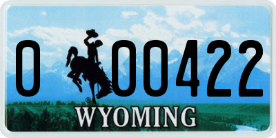 WY license plate 000422