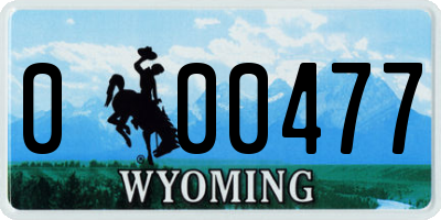 WY license plate 000477