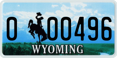 WY license plate 000496