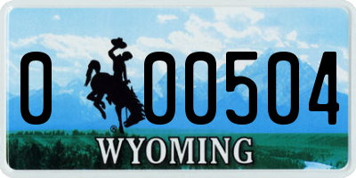WY license plate 000504