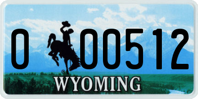 WY license plate 000512