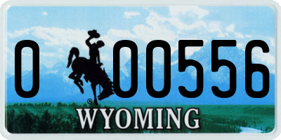 WY license plate 000556