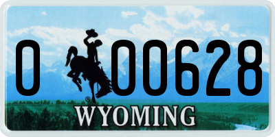 WY license plate 000628