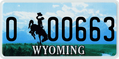 WY license plate 000663