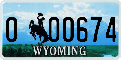 WY license plate 000674