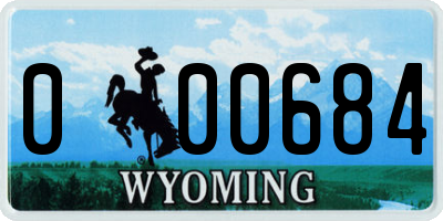 WY license plate 000684