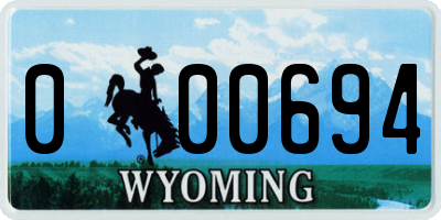 WY license plate 000694