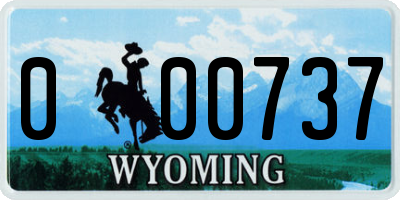 WY license plate 000737