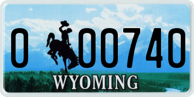 WY license plate 000740