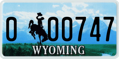 WY license plate 000747
