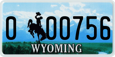 WY license plate 000756